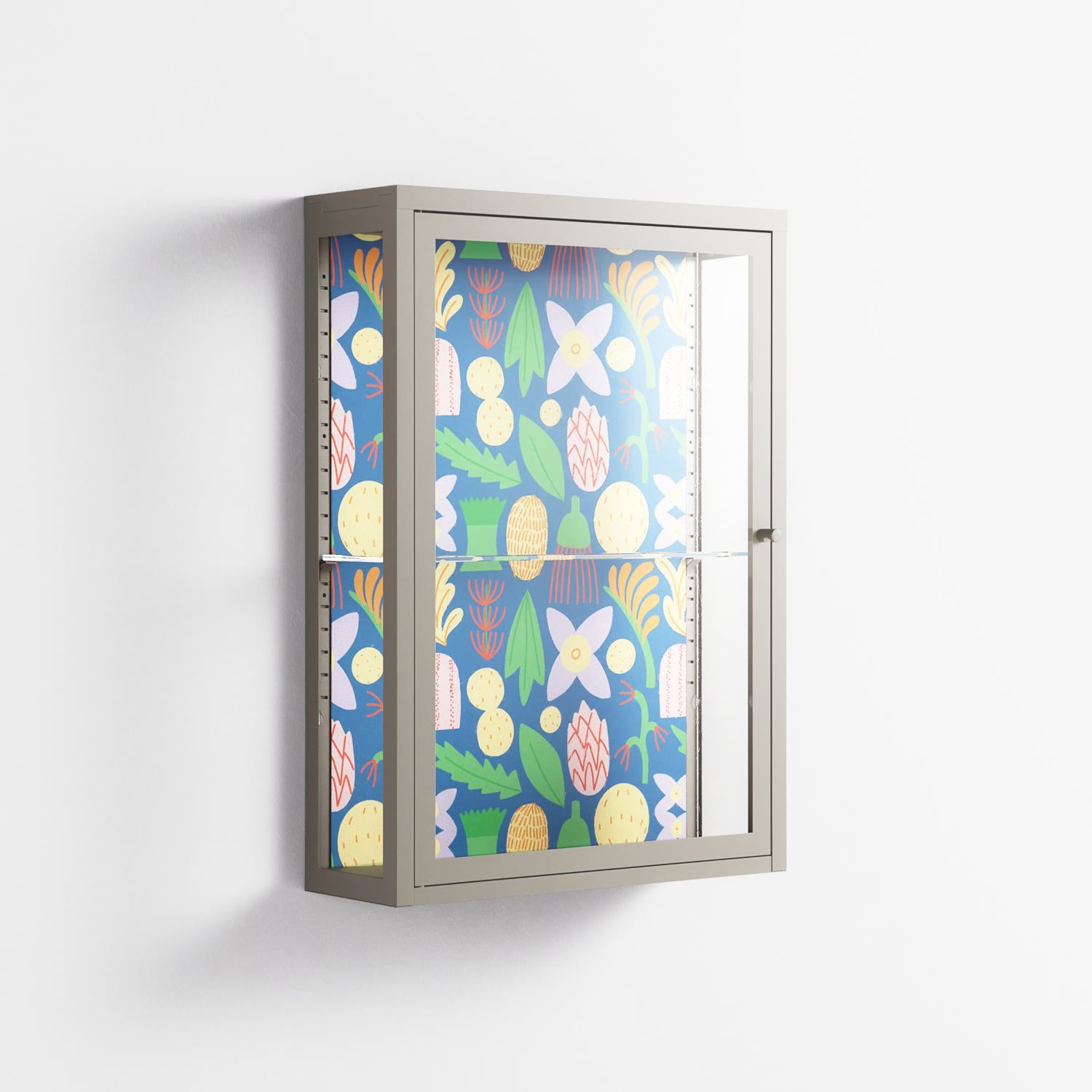 Shapes Blue - Wall Cabinet - Lydia Greaves - Pebble - Clear glass