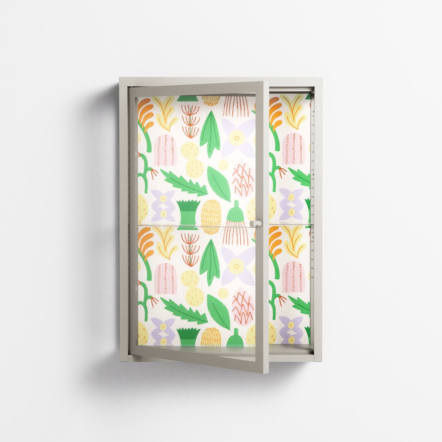 Shapes Cream - Wall Cabinet - Lydia Greaves - Pebble - Clear glass