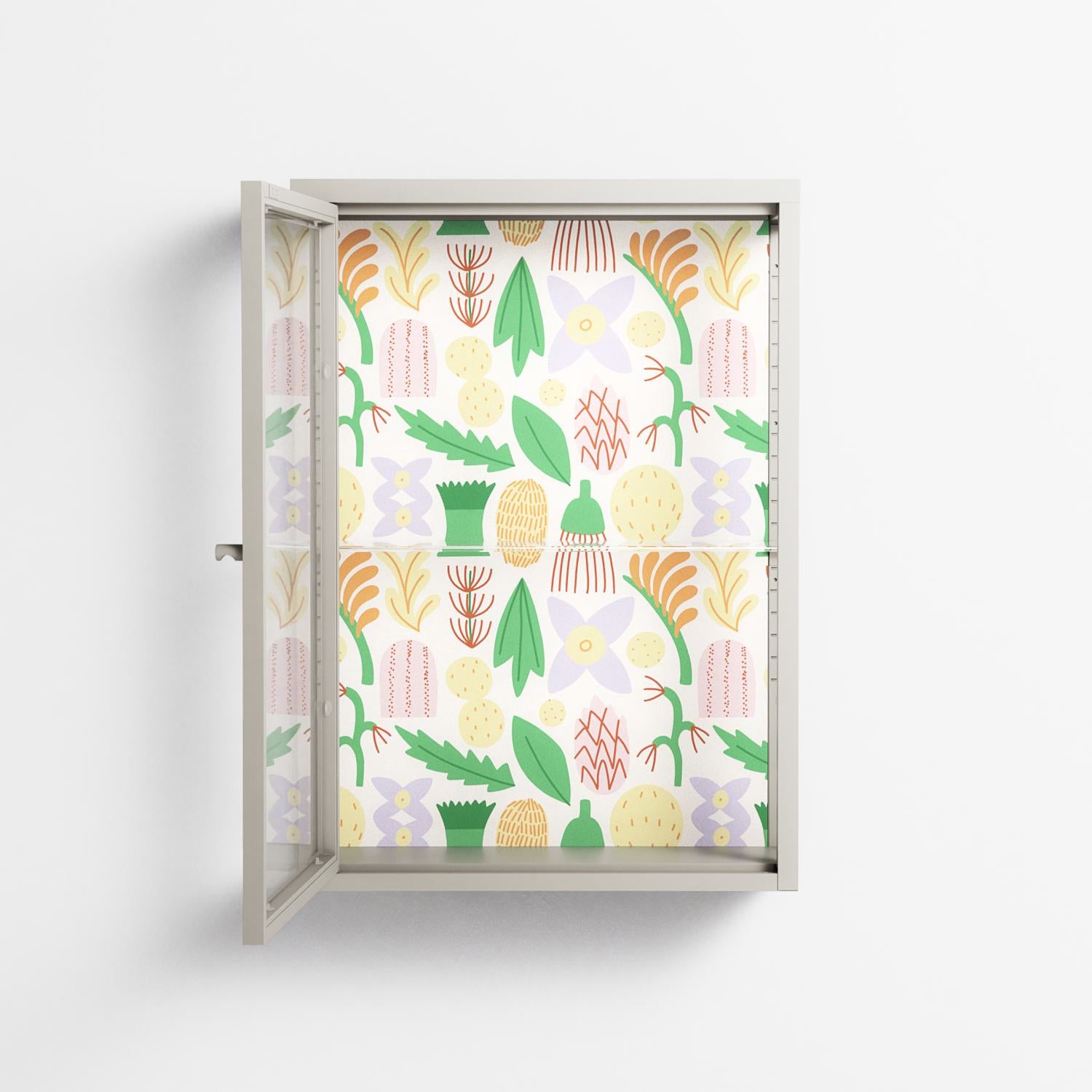 Shapes Cream - Wall Cabinet - Lydia Greaves - Pebble - Clear glass