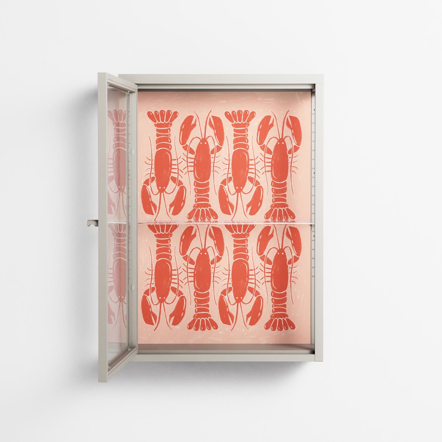 Lobsters - Wall Cabinet - Lydia Greaves - Pebble - Clear glass