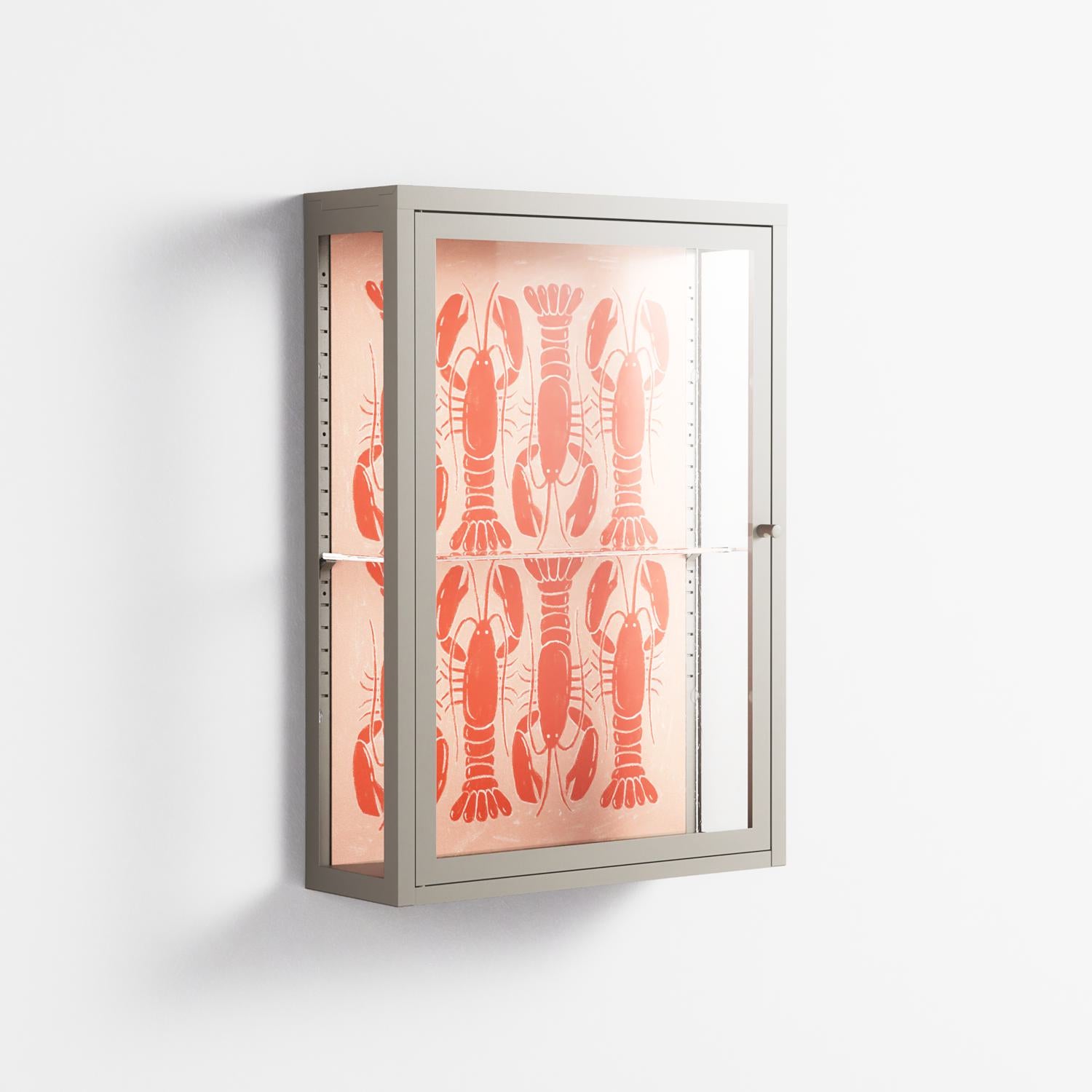Lobsters - Wall Cabinet - Lydia Greaves - Pebble - Clear glass