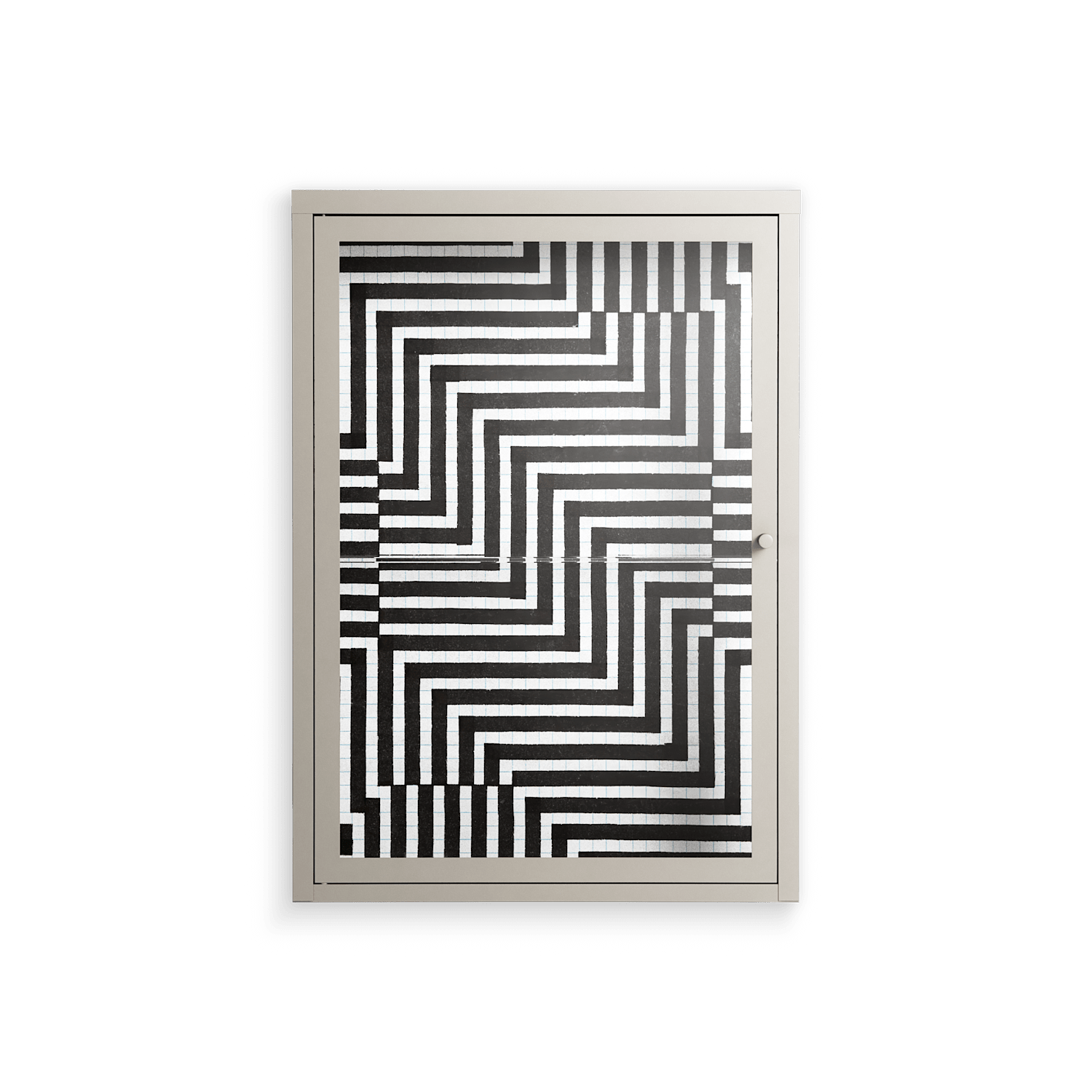 Rectangle In Rectangle - Wall Cabinet - Guido De Boer - Pebble - Clear glass