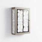 White Flowers - Wall Cabinet - Konrad Blaszczyk - Pebble - Overlay Glass