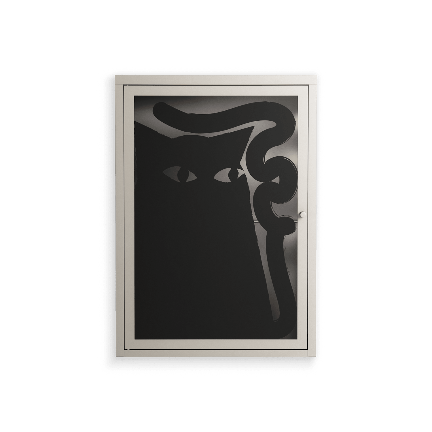 Black Cat - Wall Cabinet - Konrad Blaszczyk - Pebble - Overlay Glass