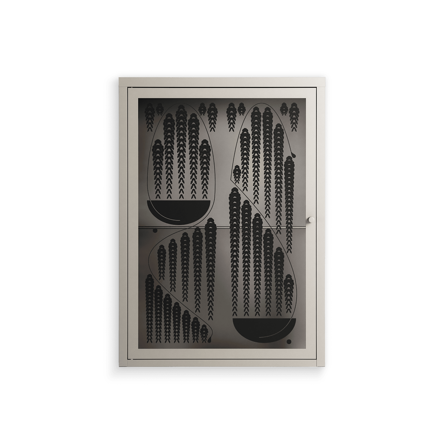 Black Fern - Wall Cabinet - Konrad Blaszczyk - Pebble - Overlay Glass