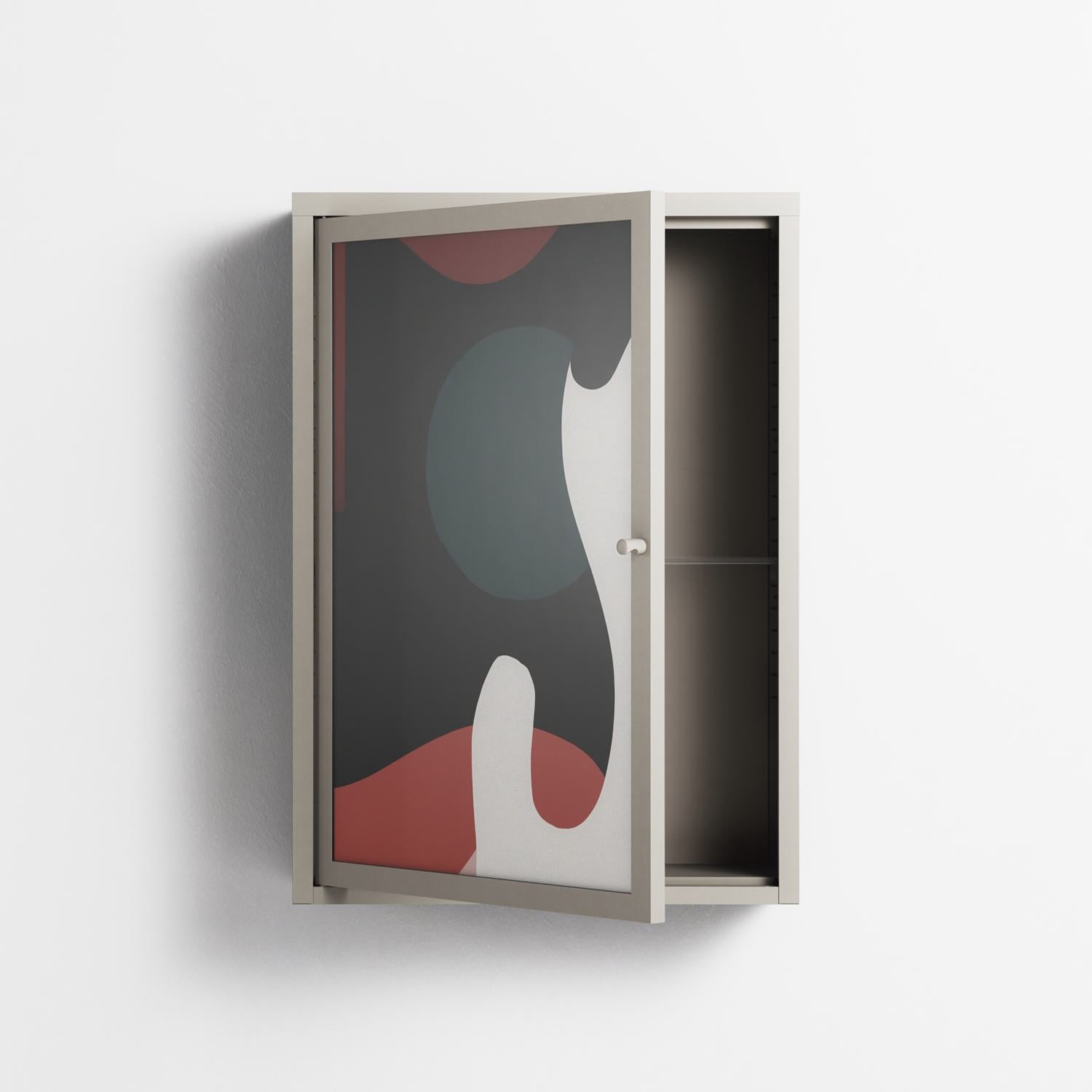 Plume - Wall Cabinet - Rikki Hewitt - Pebble - Overlay Glass