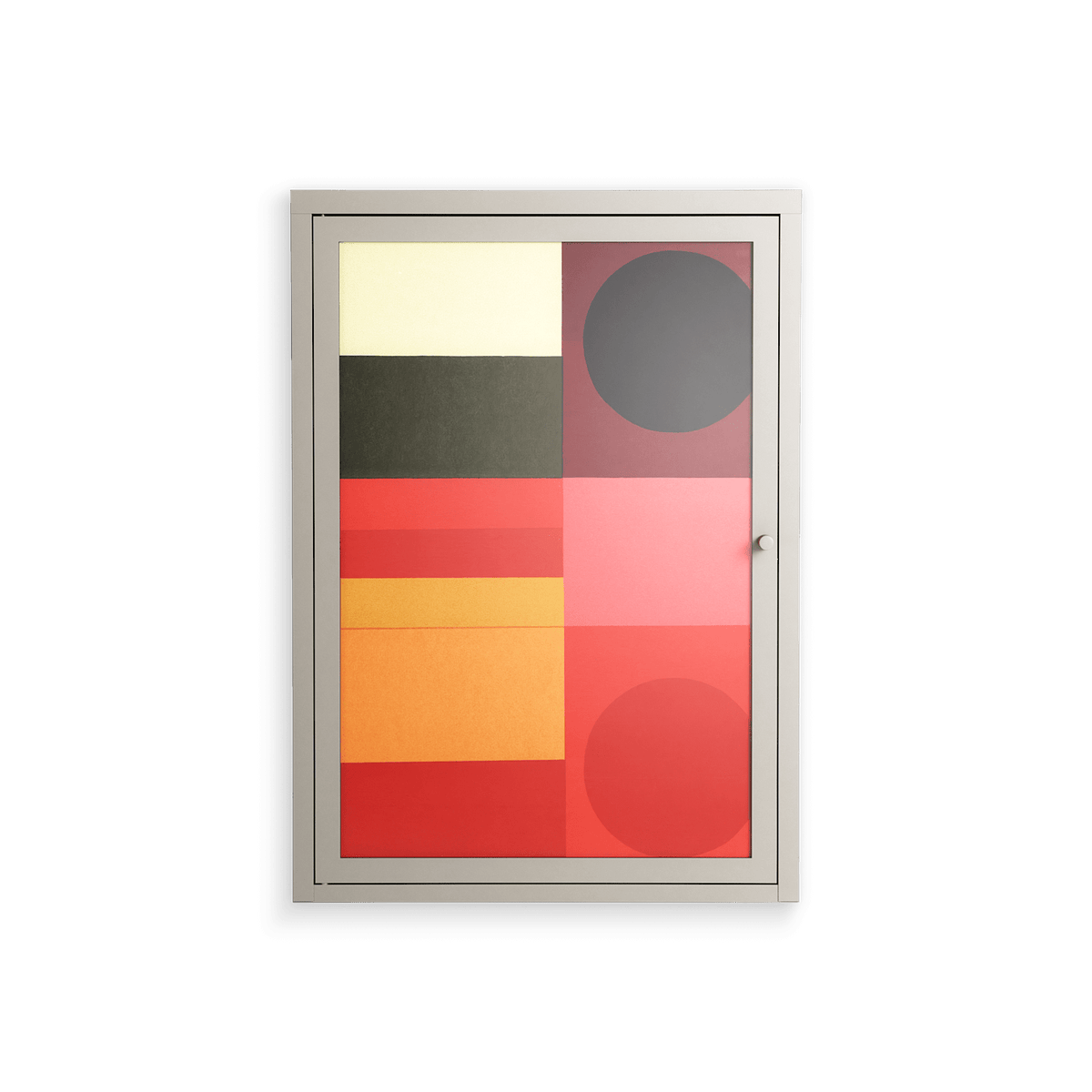 Turnstile - Wall Cabinet - Rikki Hewitt - Pebble - Overlay Glass