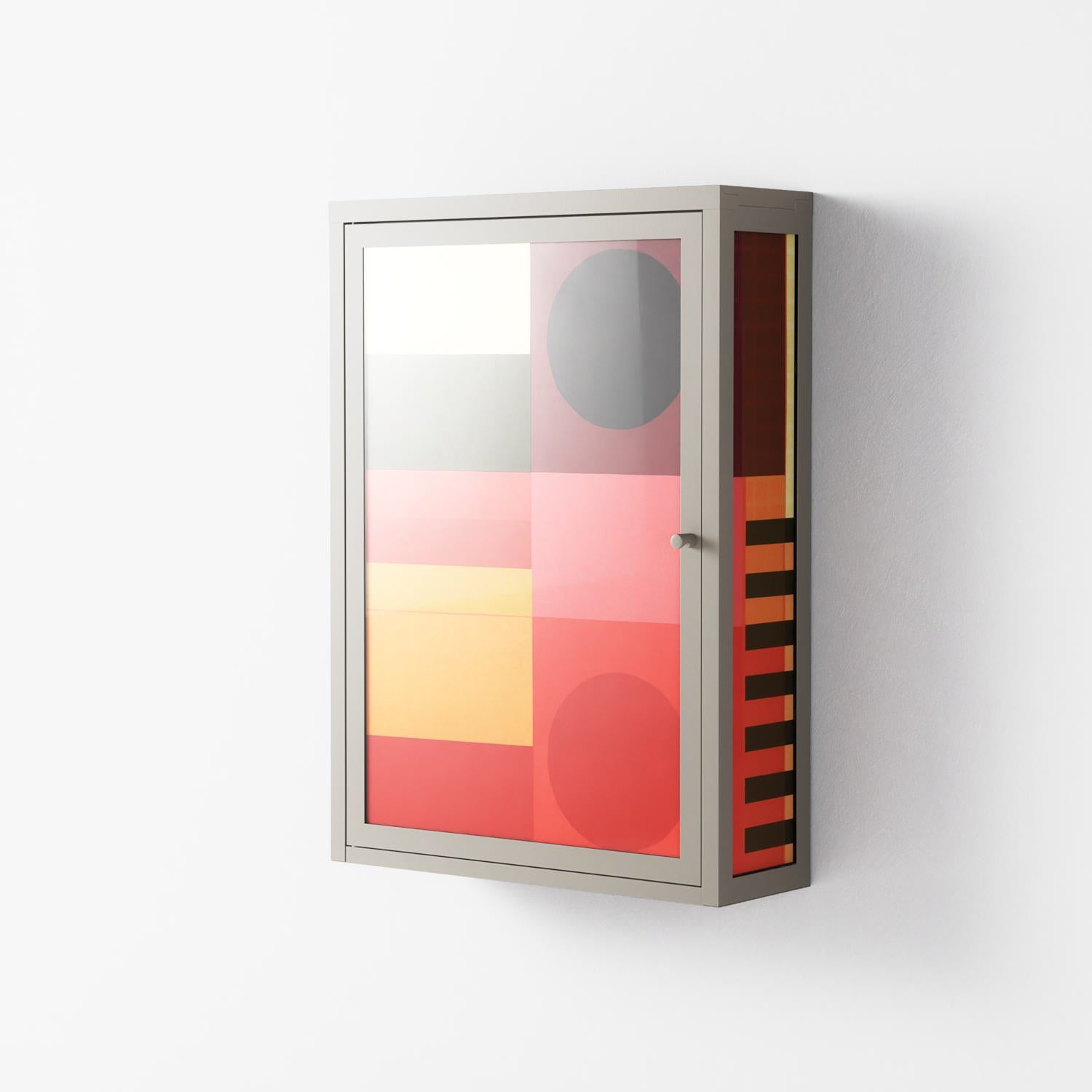 Turnstile - Wall Cabinet - Rikki Hewitt - Pebble - Overlay Glass