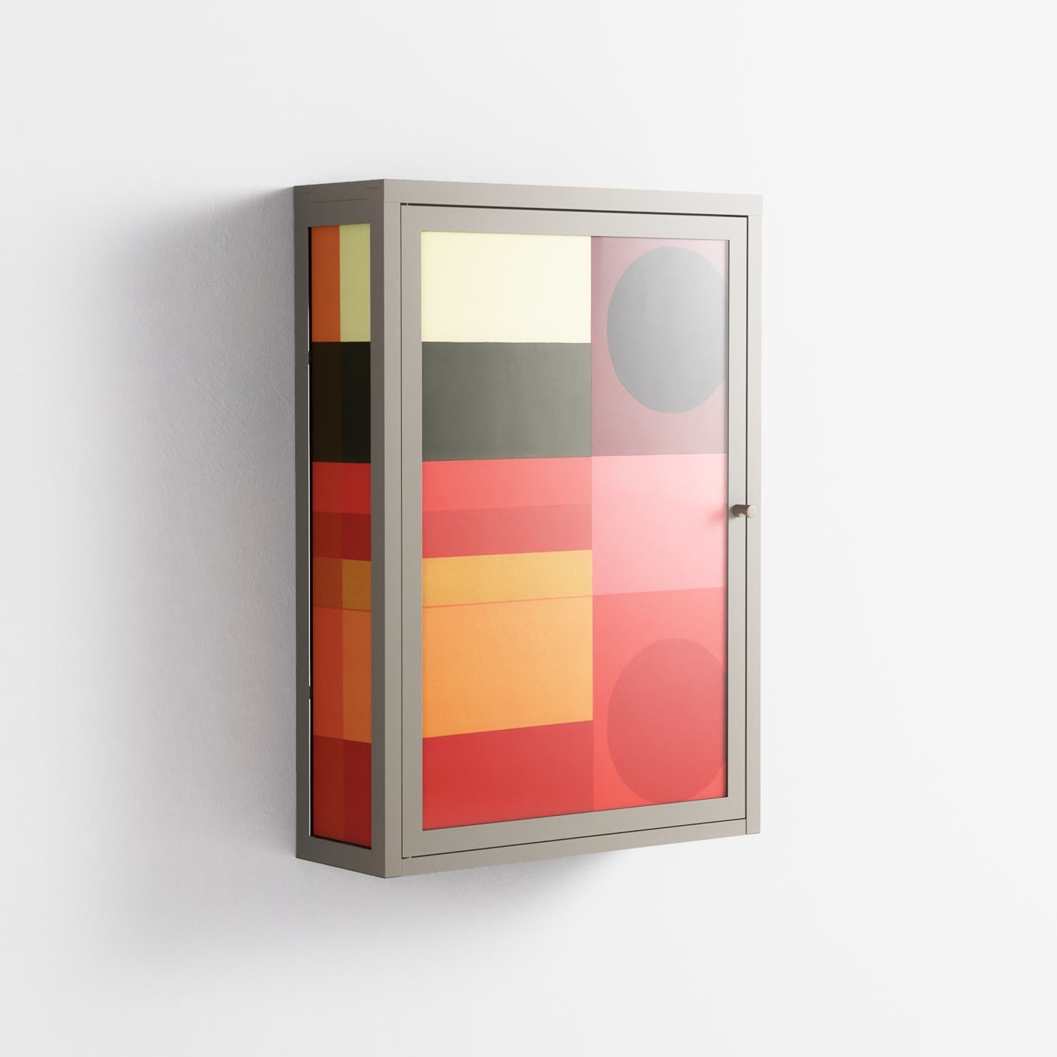 Turnstile - Wall Cabinet - Rikki Hewitt - Pebble - Overlay Glass