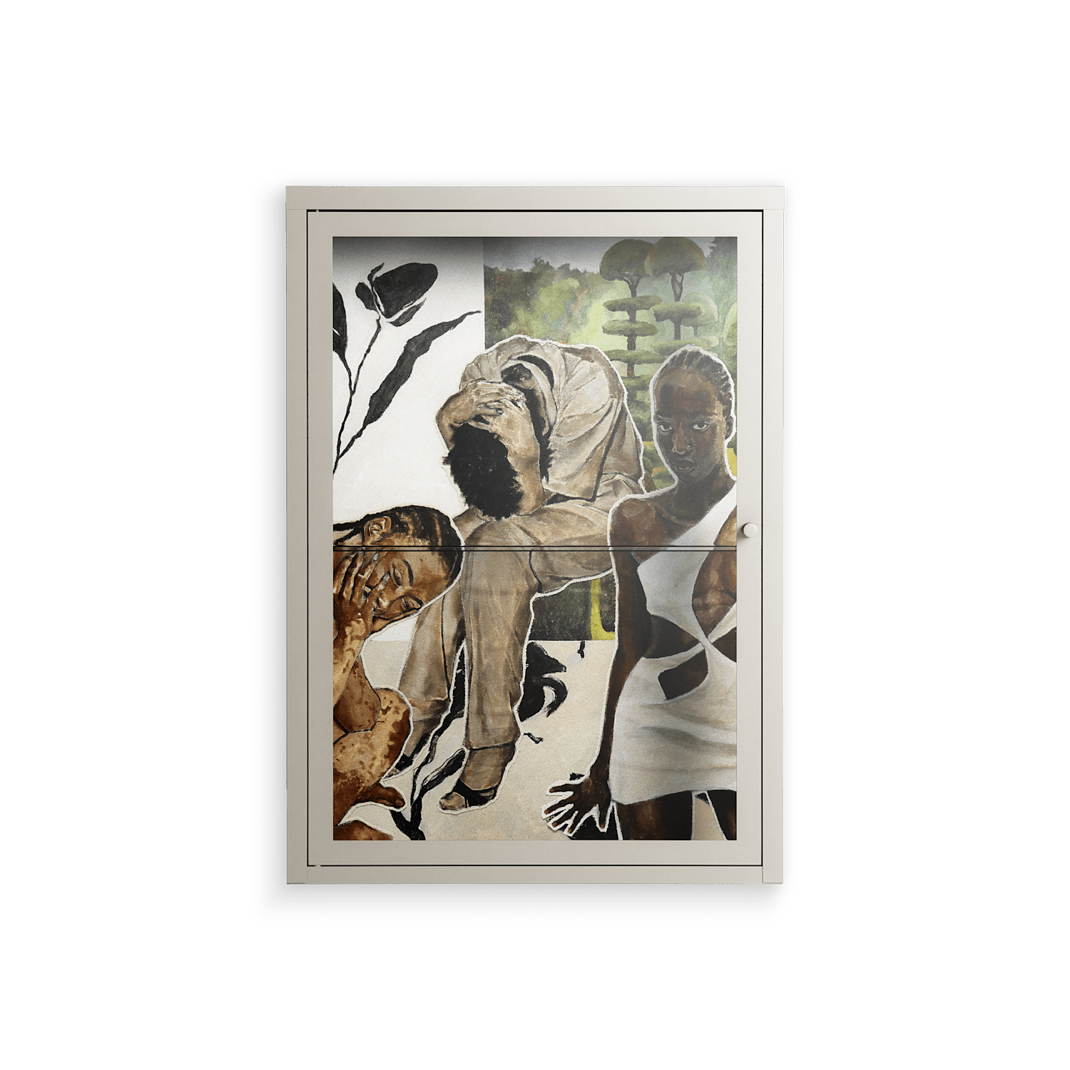 As The Rain Falls - Wall Cabinet - Sophie Goudman-Peachey - Pebble - Clear glass