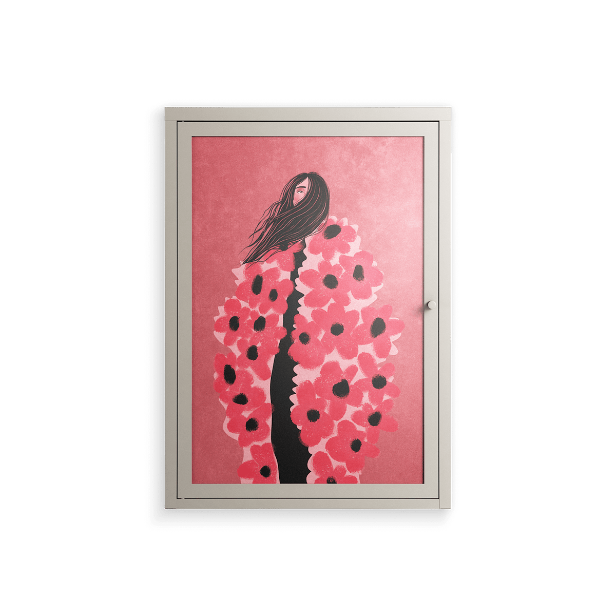 Covered in Flowers - Wall Cabinet - Raissa Oltmanns - Pebble - Overlay Glass