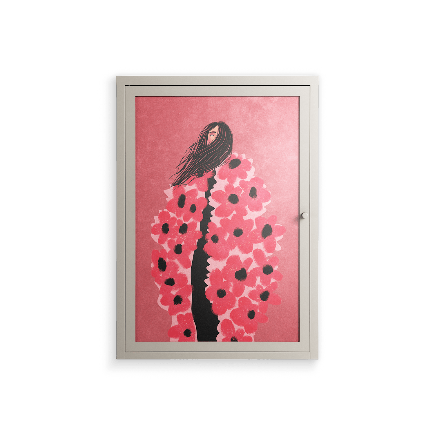 Covered in Flowers - Wall Cabinet - Raissa Oltmanns - Pebble - Overlay Glass
