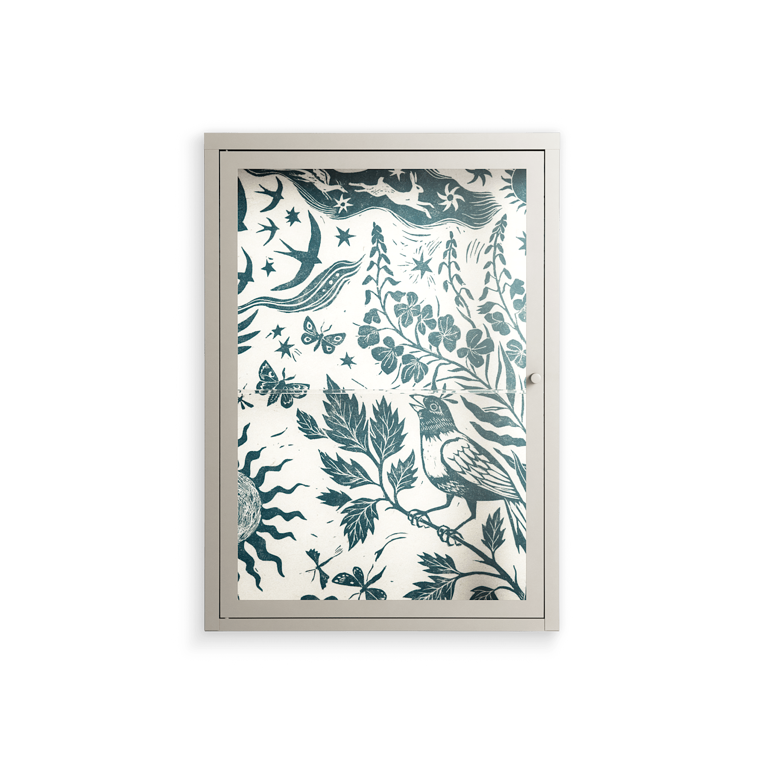 Ode to Summer 3 - Wall Cabinet - Diana Catchpole - Pebble - Clear glass