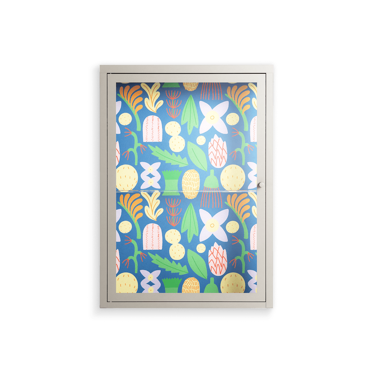 Shapes Blue - Wall Cabinet - Lydia Greaves - Pebble - Clear glass