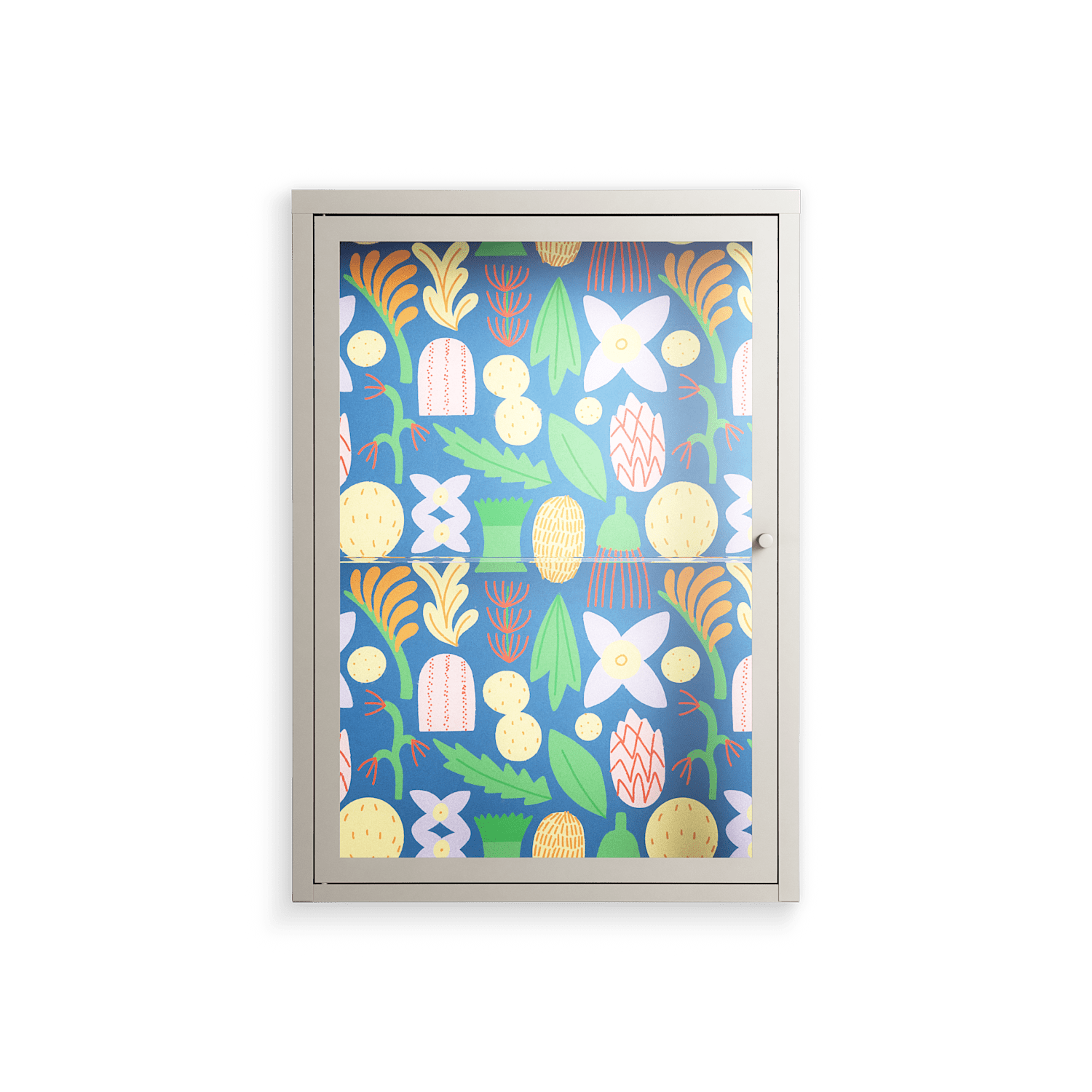Shapes Blue - Wall Cabinet - Lydia Greaves - Pebble - Clear glass