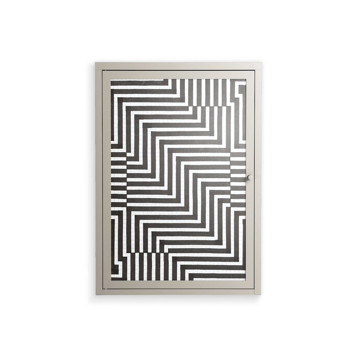 Rectangle In Rectangle - Wall Cabinet - Guido De Boer - Pebble - Overlay Glass