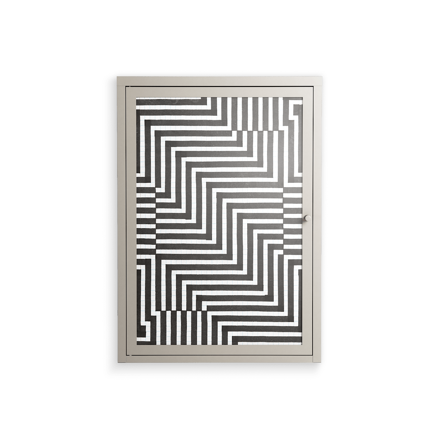 Rectangle In Rectangle - Wall Cabinet - Guido De Boer - Pebble - Overlay Glass