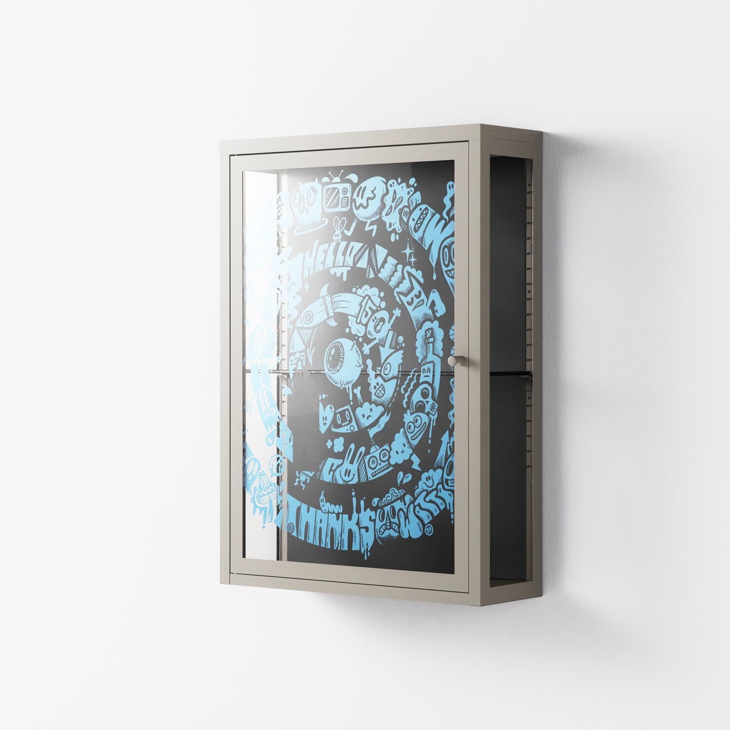 The Circles Of My Mind - Wall Cabinet - Craig Watkins - Pebble - Overlay Glass