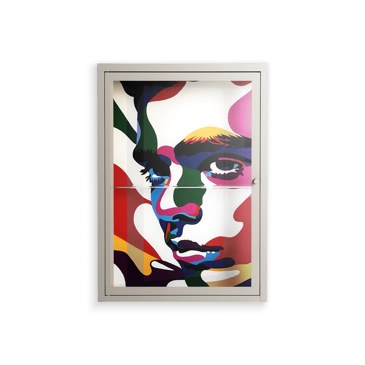 Fragments Of A Painted Souls - Wall Cabinet - Mathilda Kienast - Pebble - Clear glass