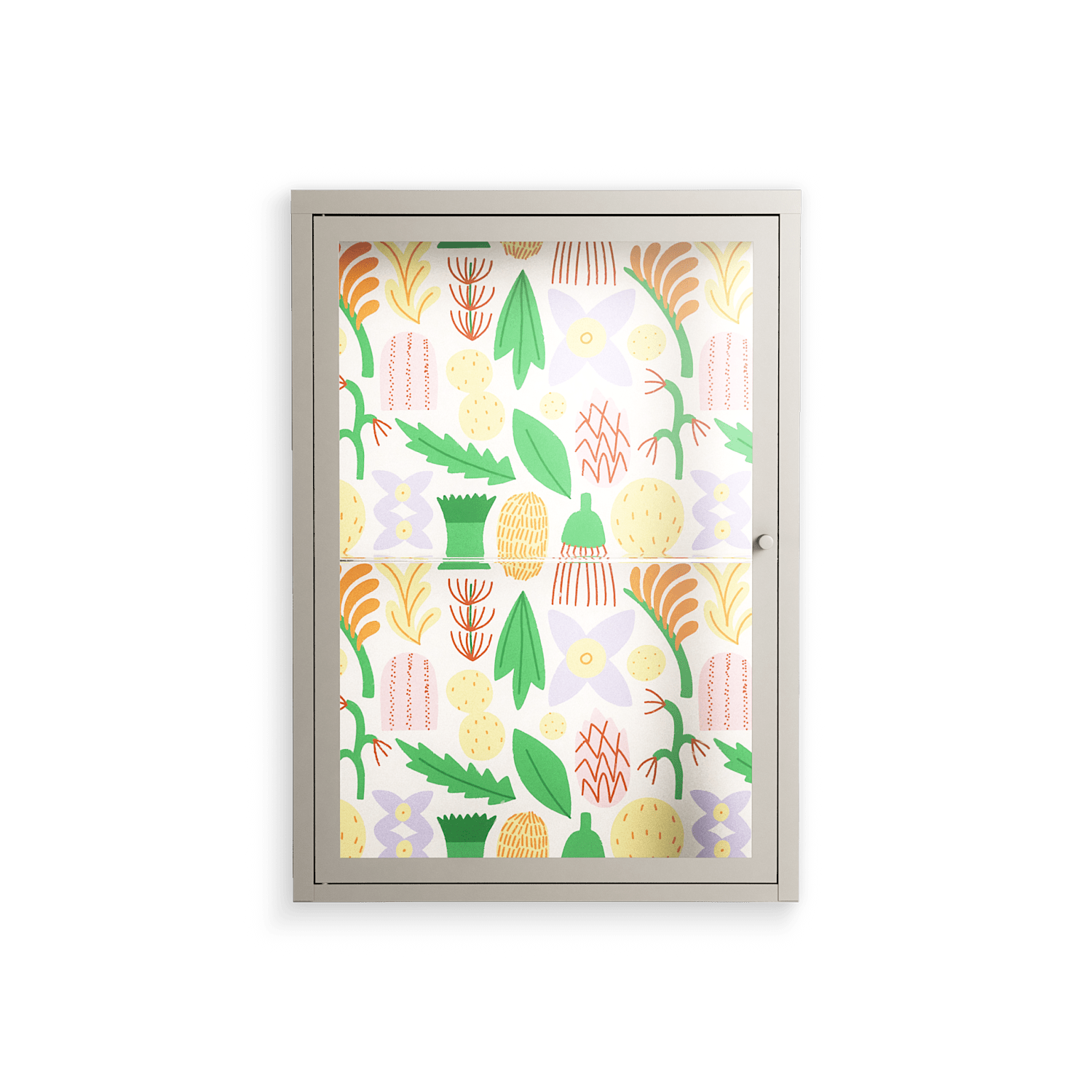 Shapes Cream - Wall Cabinet - Lydia Greaves - Pebble - Clear glass