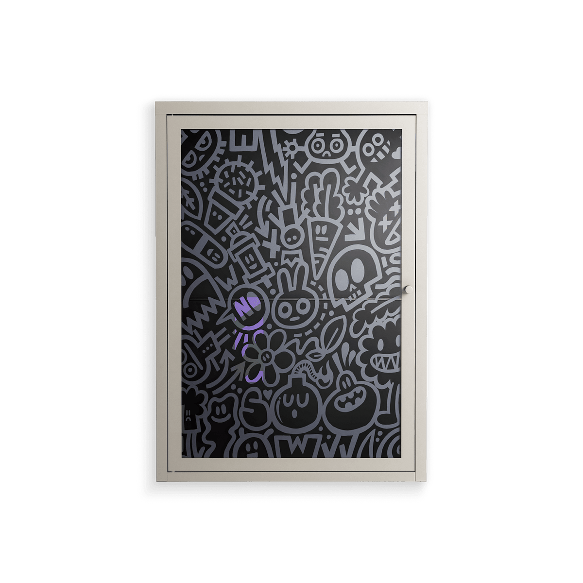 Thick Lines Good Times - Wall Cabinet - Craig Watkins - Pebble - Overlay Glass