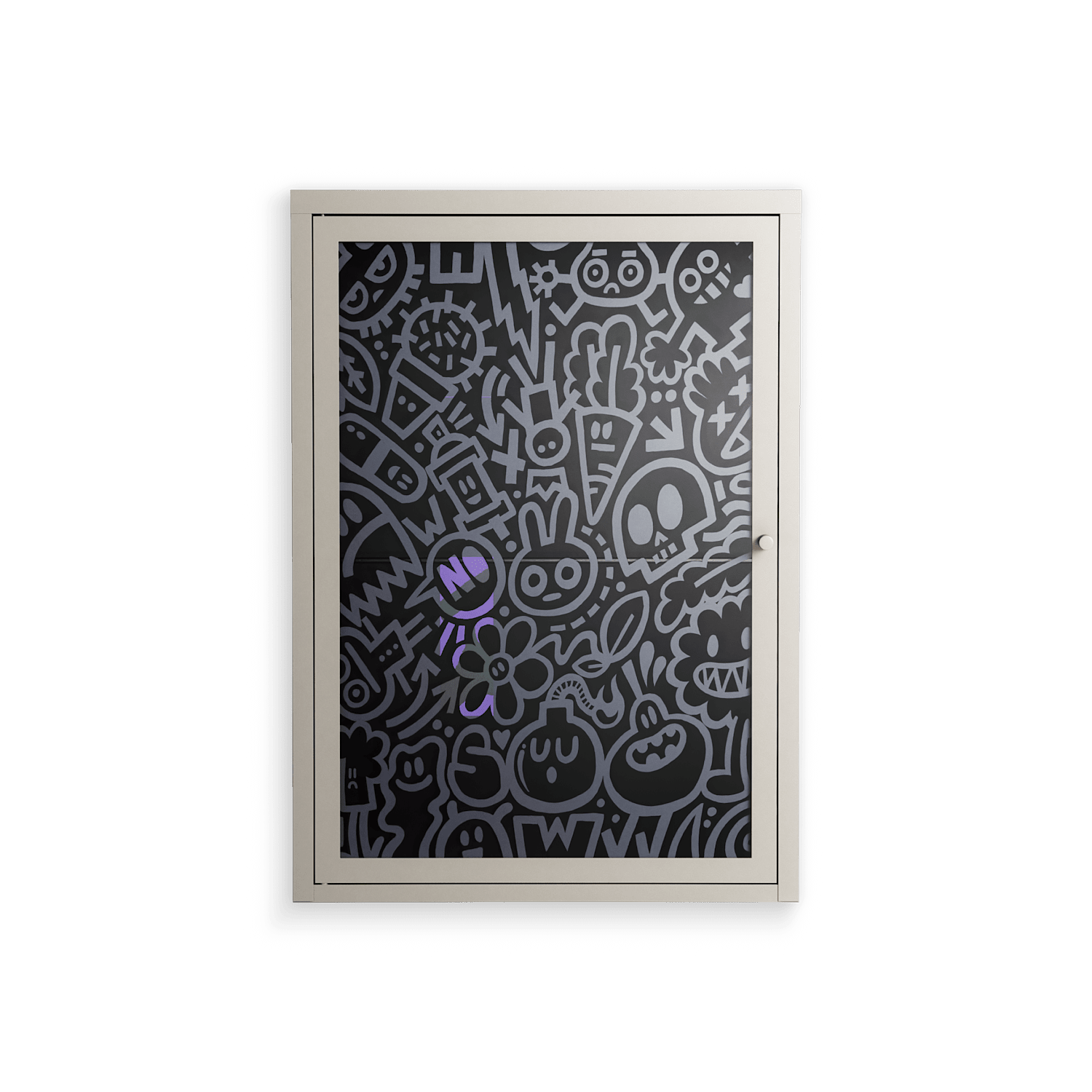 Thick Lines Good Times - Wall Cabinet - Craig Watkins - Pebble - Overlay Glass