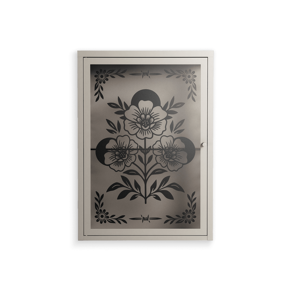 Barbed Bloom - Wall Cabinet - Daphna Sebbane - Pebble - Overlay Glass