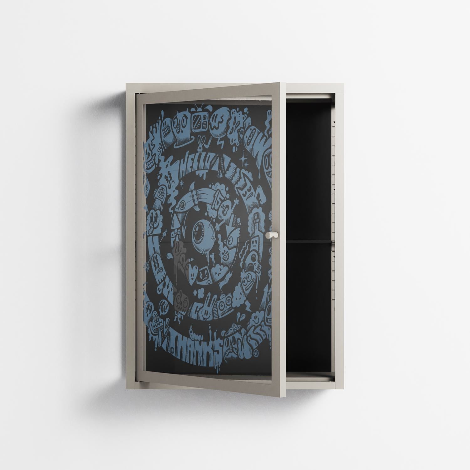 The Circles Of My Mind - Wall Cabinet - Craig Watkins - Pebble - Overlay Glass