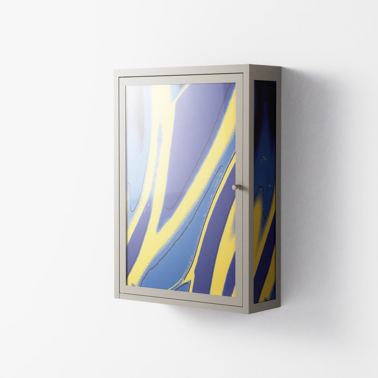 Blue Gale - Wall Cabinet - Oluwaseyi Samuel Adebayo - Pebble - Overlay Glass