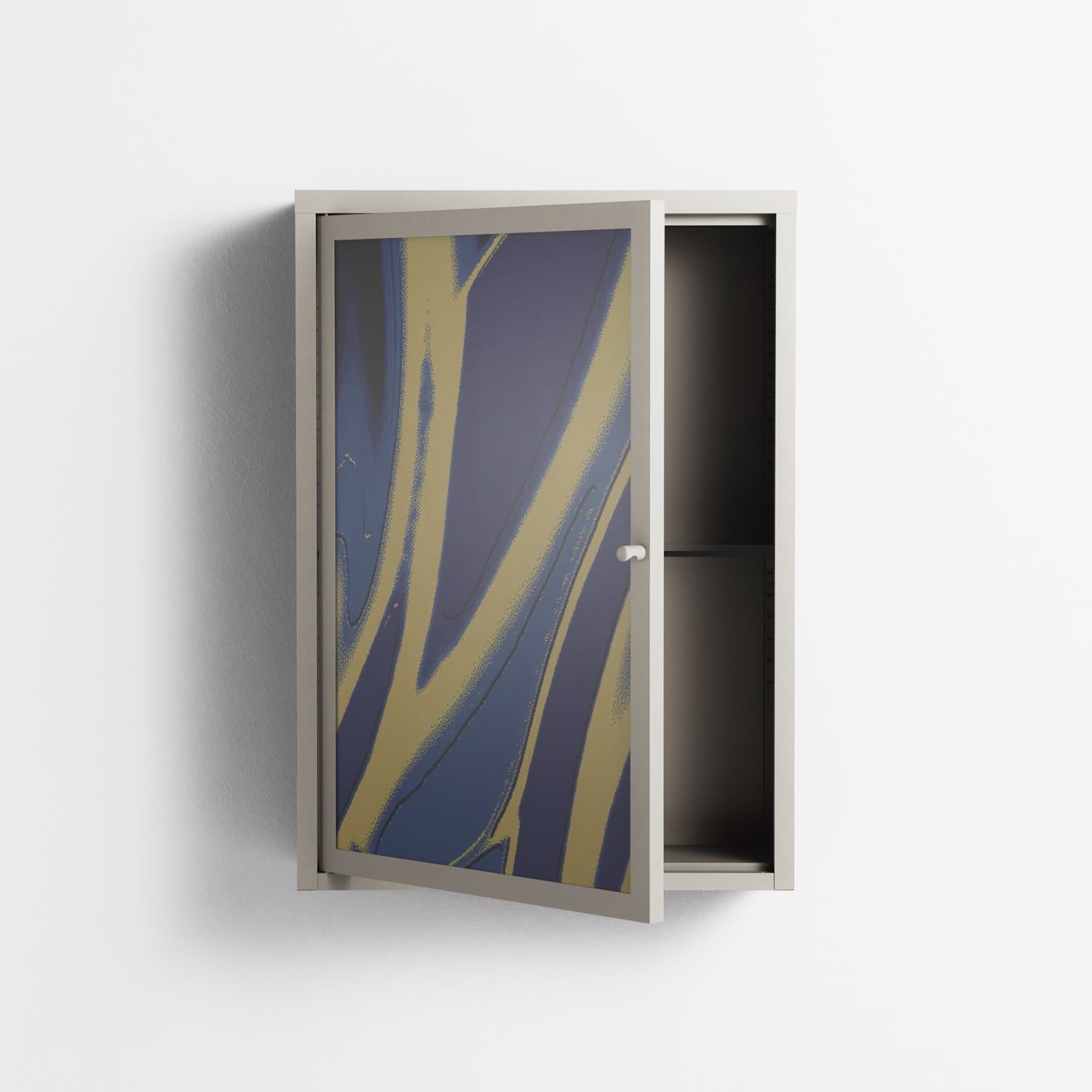 Blue Gale - Wall Cabinet - Oluwaseyi Samuel Adebayo - Pebble - Overlay Glass