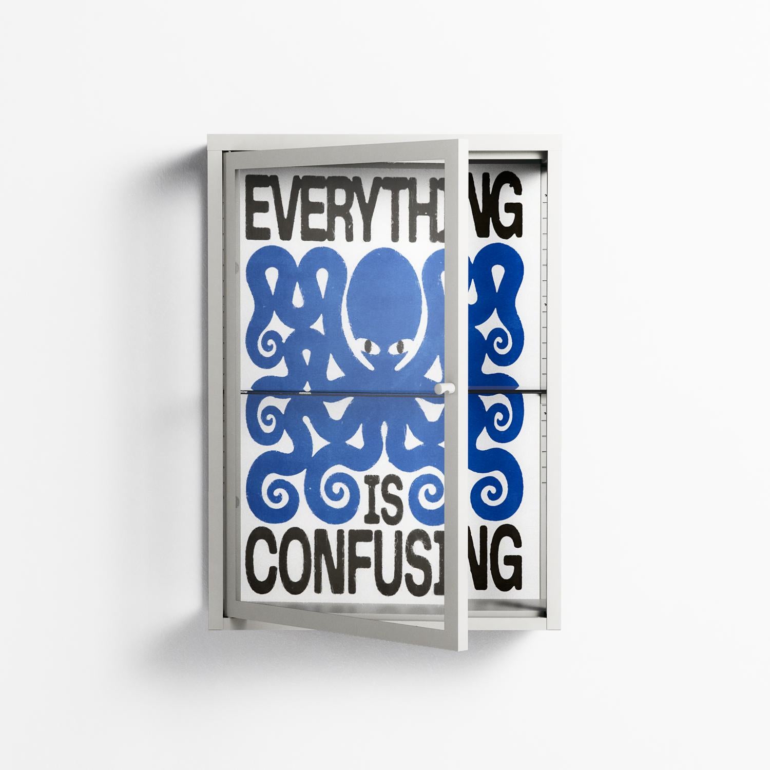 Everything is Confusing - Wall Cabinet - Alexander Khabbazi - Chalk - Clear glass