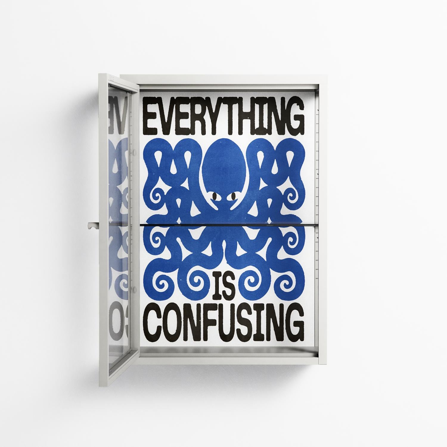 Everything is Confusing - Wall Cabinet - Alexander Khabbazi - Chalk - Clear glass