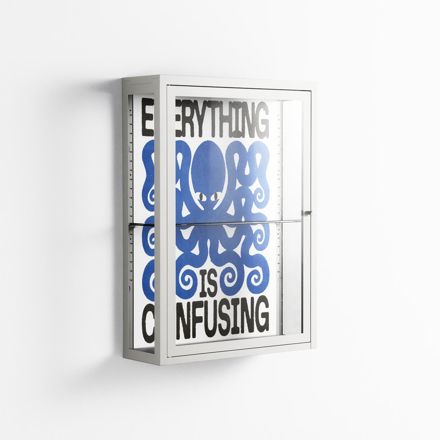 Everything is Confusing - Wall Cabinet - Alexander Khabbazi - Chalk - Clear glass