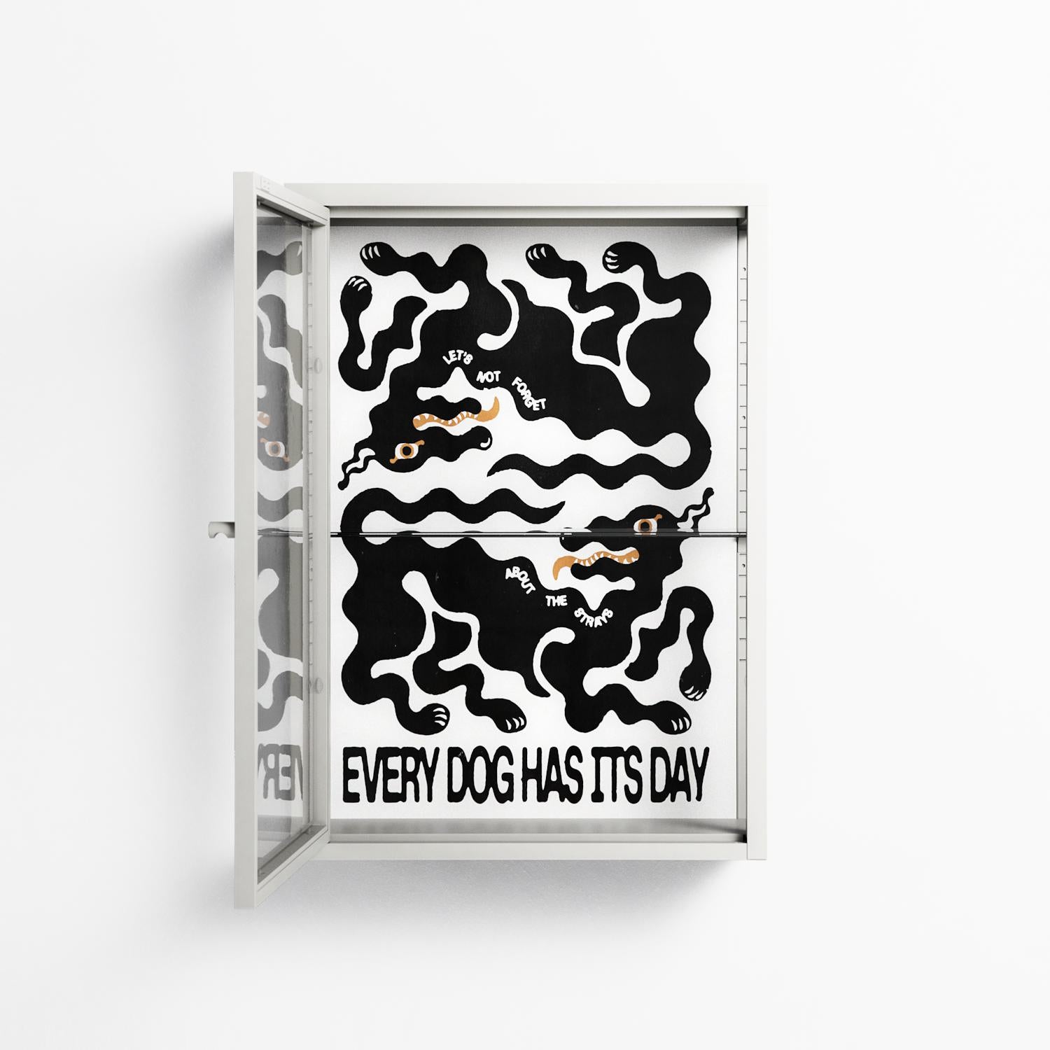 Every Dog - Wall Cabinet - Alexander Khabbazi - Chalk - Clear glass