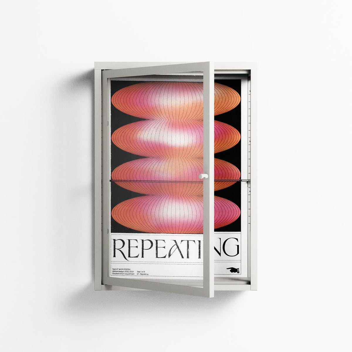 Repeating - Wall Cabinet - Alexander Khabbazi - Chalk - Clear glass