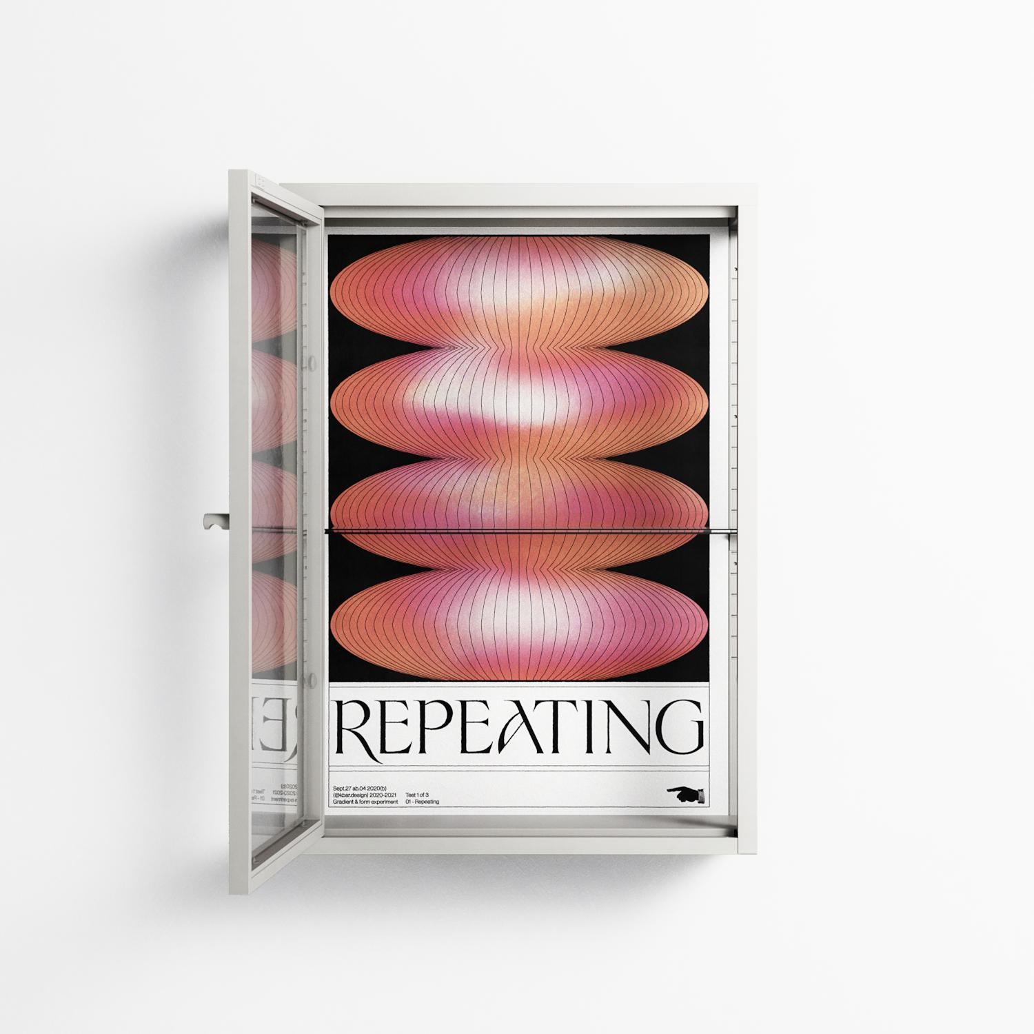 Repeating - Wall Cabinet - Alexander Khabbazi - Chalk - Clear glass
