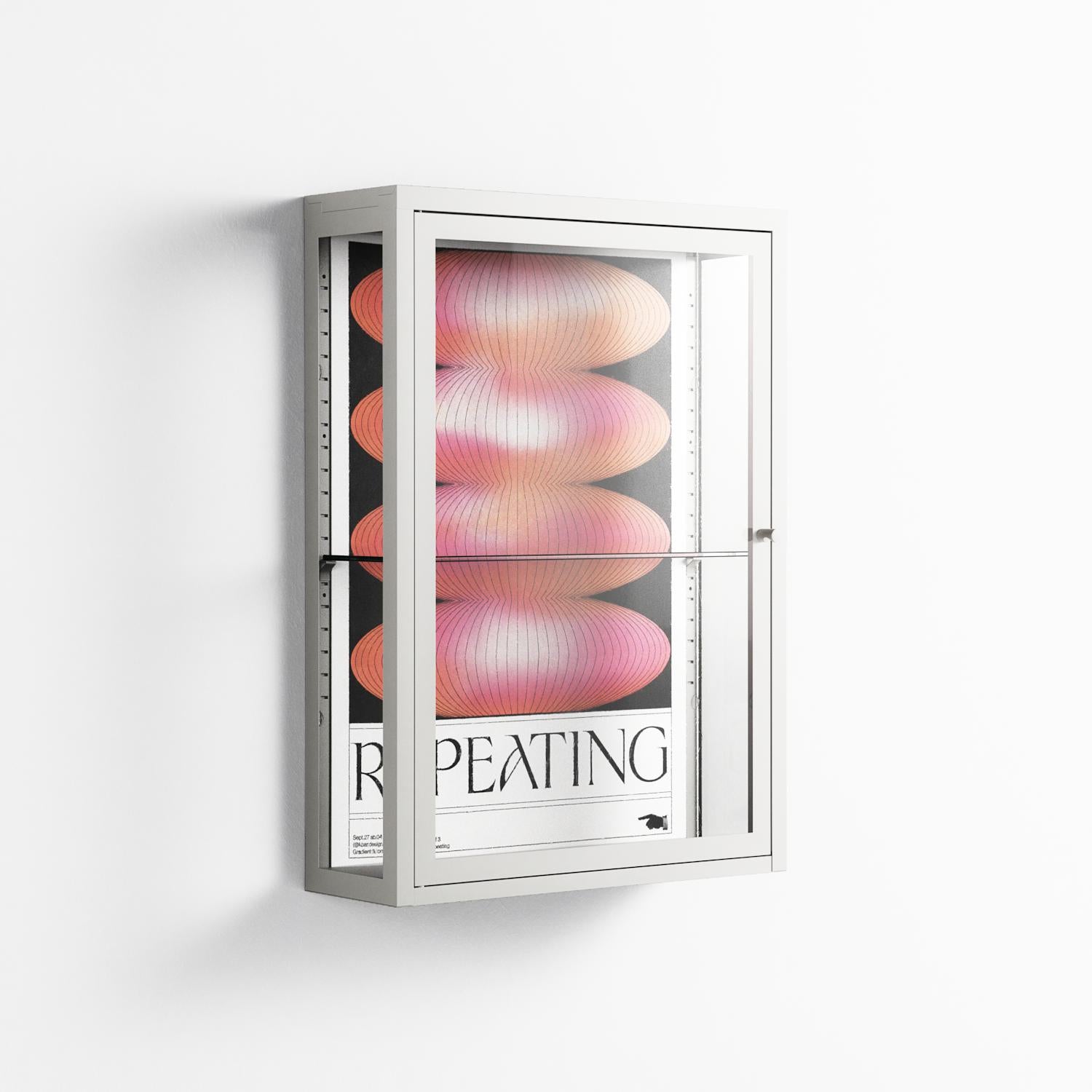 Repeating - Wall Cabinet - Alexander Khabbazi - Chalk - Clear glass