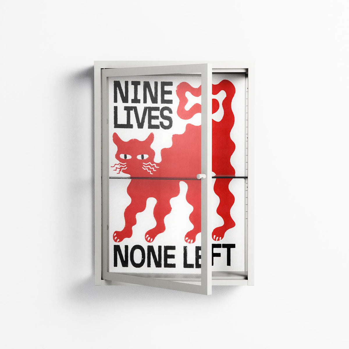 Nine Lives - Wall Cabinet - Alexander Khabbazi - Chalk - Clear glass