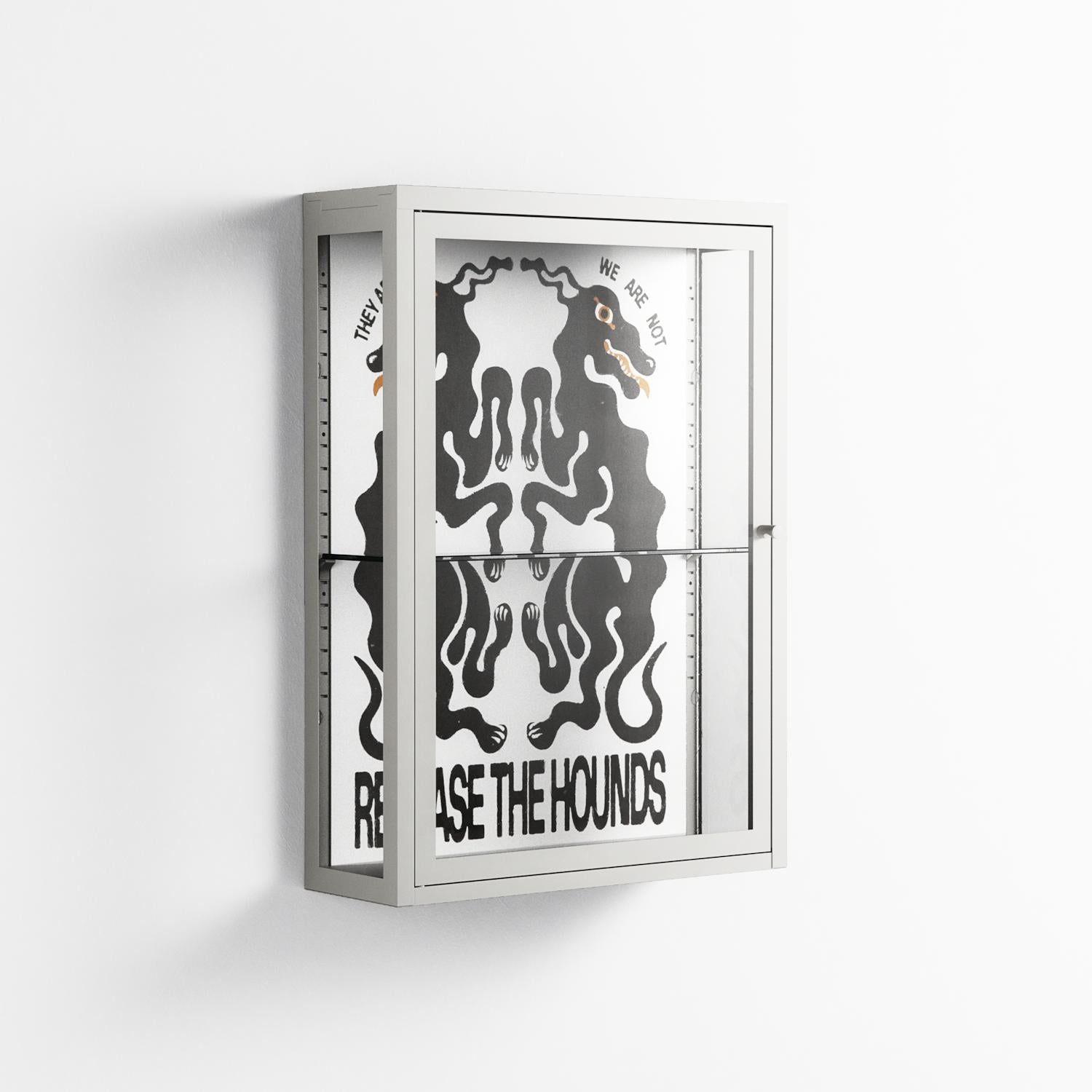 Hounds  - Wall Cabinet - Alexander Khabbazi - Chalk - Clear glass