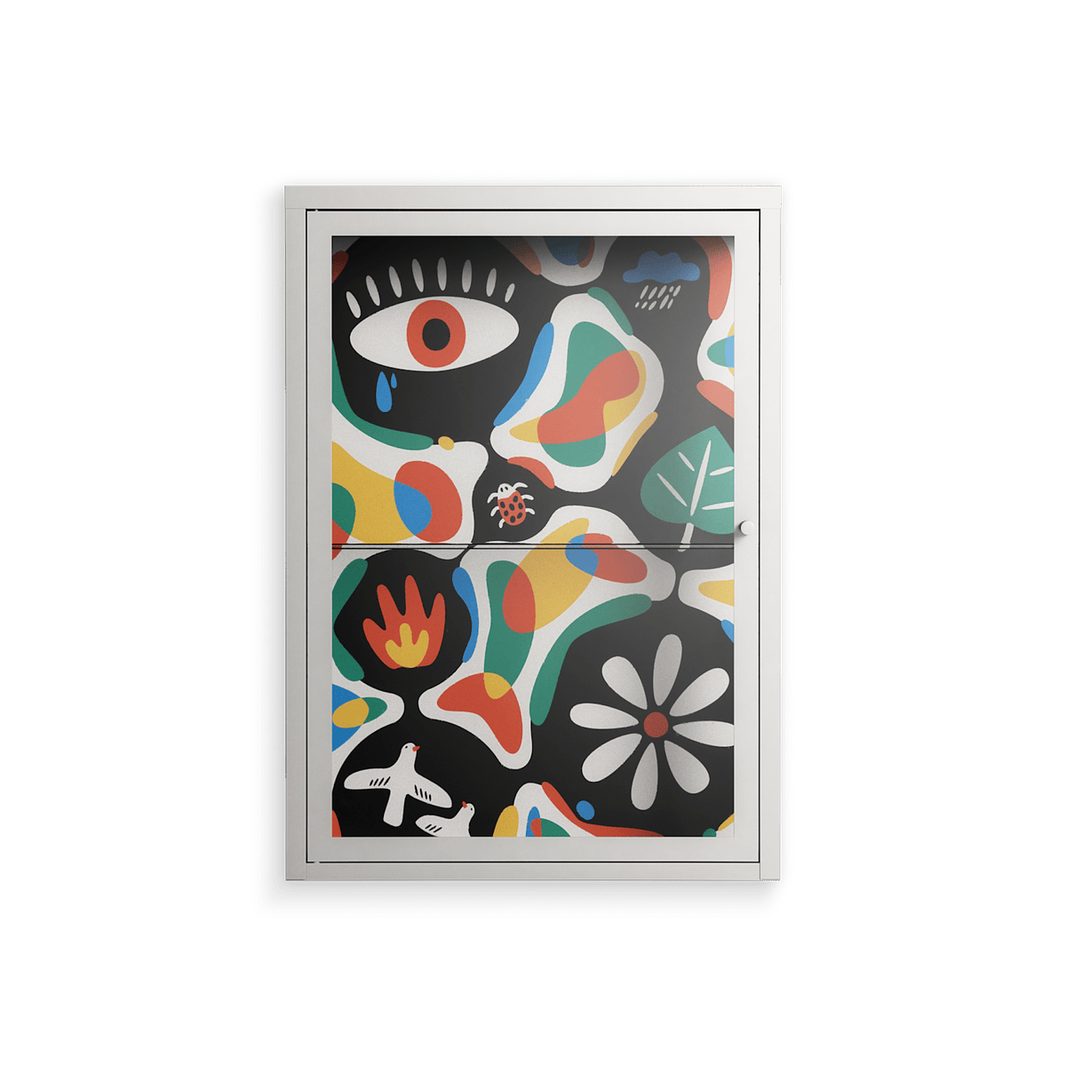 Alive - Wall Cabinet - Vratislav Pecka - Chalk - Clear glass
