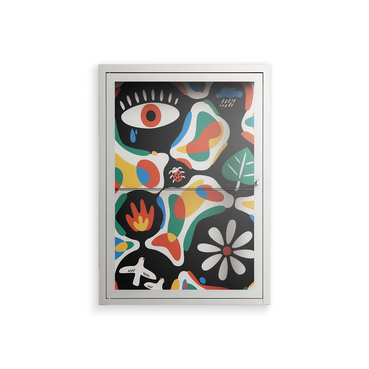 Alive - Wall Cabinet - Vratislav Pecka - Chalk - Clear glass