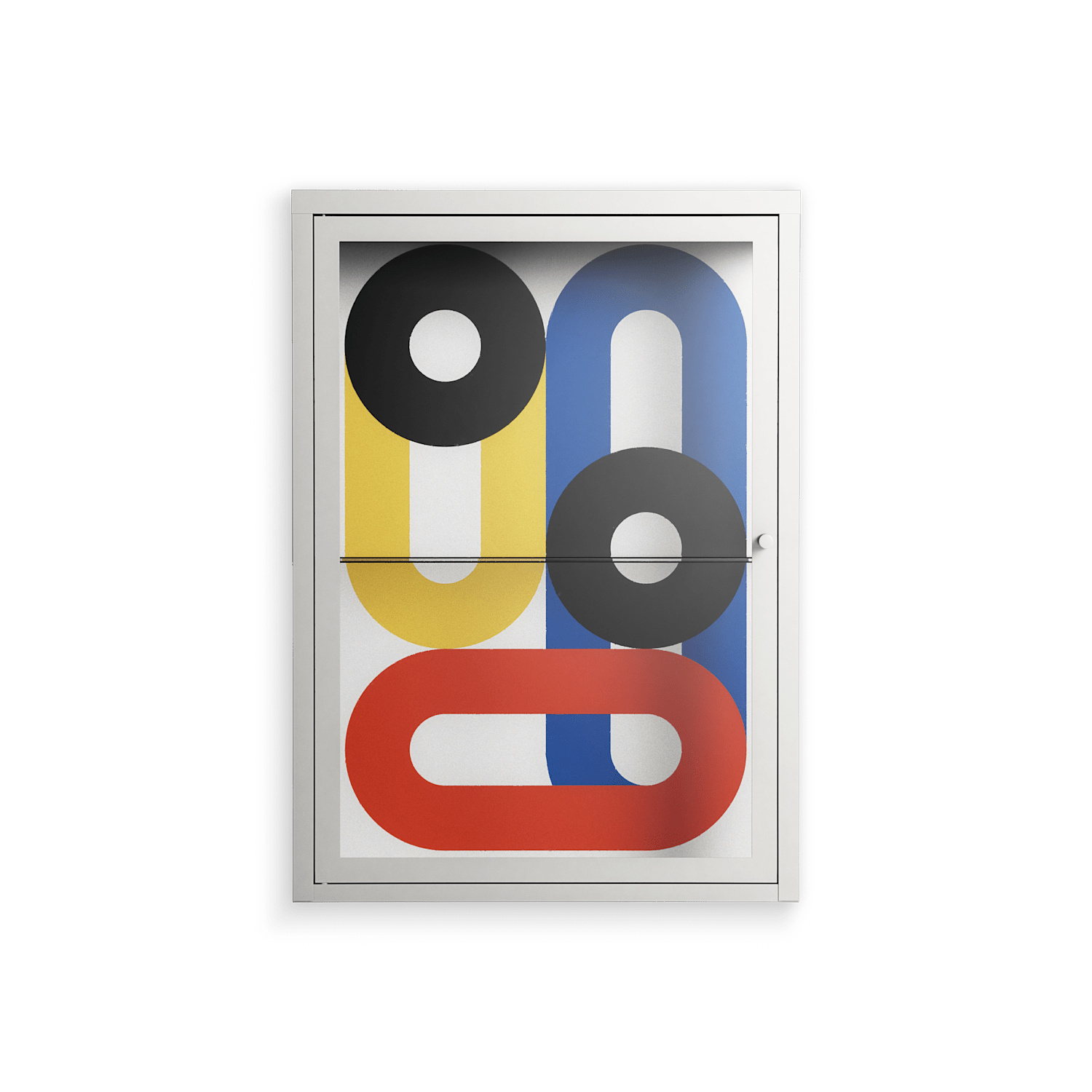 Arial - Wall Cabinet - Vratislav Pecka - Chalk - Clear glass