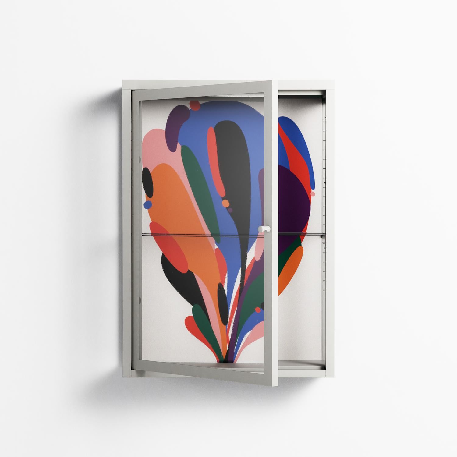 Balloons - Wall Cabinet - Vratislav Pecka - Chalk - Clear glass