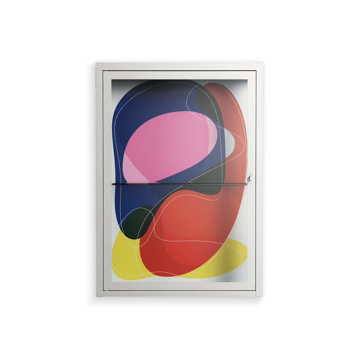 Blends - Wall Cabinet - Vratislav Pecka - Chalk - Clear glass
