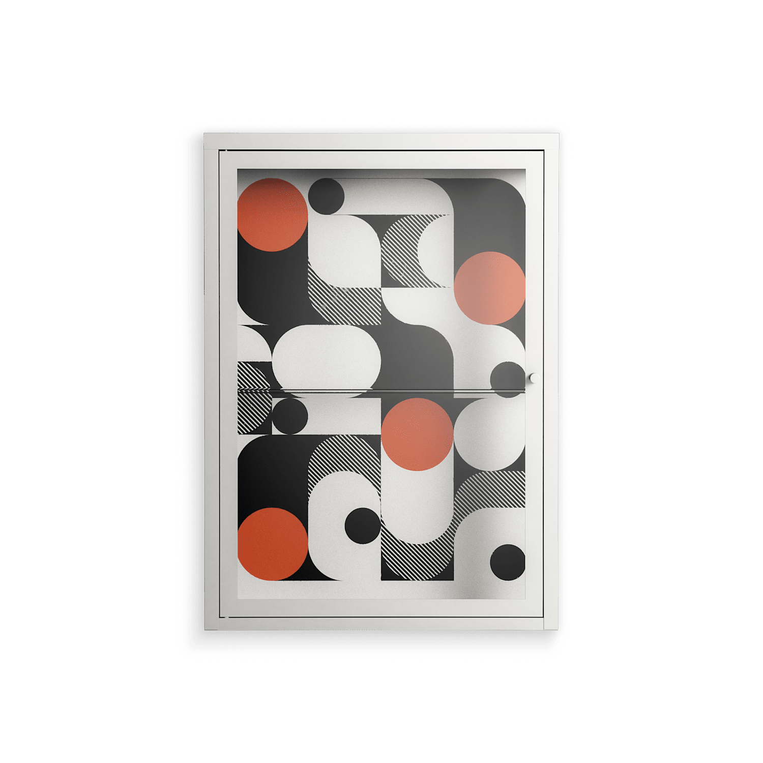 Conserto - Wall Cabinet - Vratislav Pecka - Chalk - Clear glass