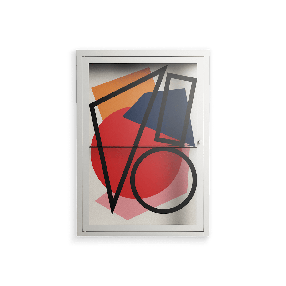 Fuerte - Wall Cabinet - Vratislav Pecka - Chalk - Clear glass