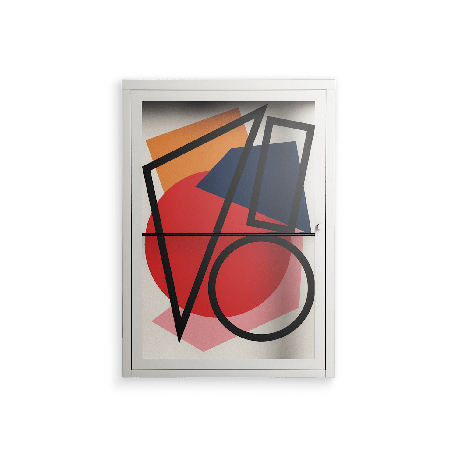 Fuerte - Wall Cabinet - Vratislav Pecka - Chalk - Clear glass