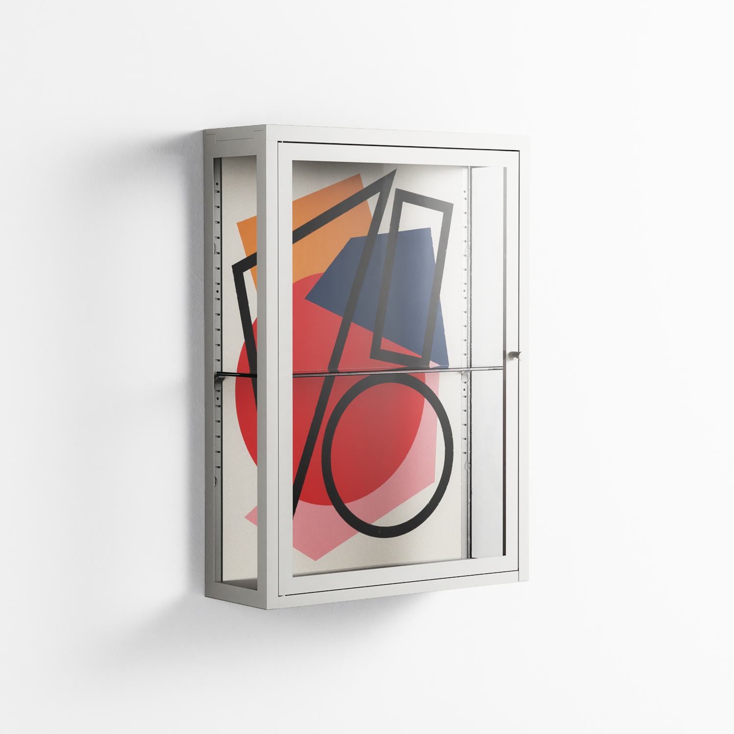 Fuerte - Wall Cabinet - Vratislav Pecka - Chalk - Clear glass