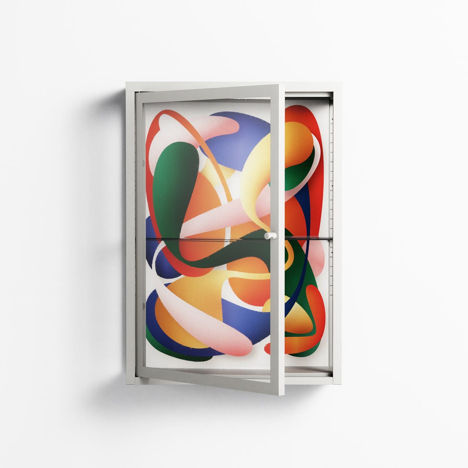 Gloss - Wall Cabinet - Vratislav Pecka - Chalk - Clear glass