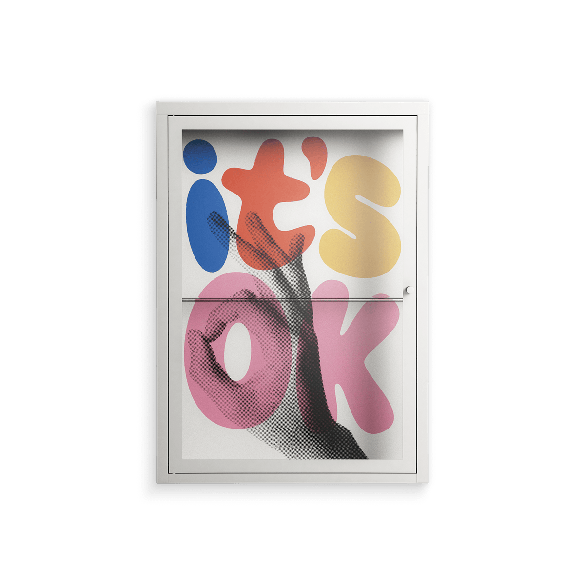 Its Ok - Wall Cabinet - Vratislav Pecka - Chalk - Clear glass